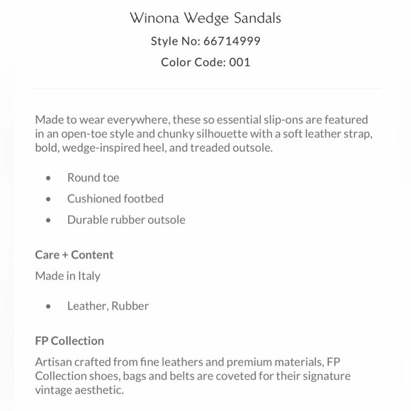 NWT Free People Winona Wedge Sandals - 7, 8, 9 & 10 - Picture 5 of 6